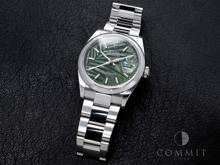 ロレックス デイトジャスト36 Ref.126200 ステンレススチール グリーンパーム文字盤 オイスターブレスレット 美品 x9kkpchw