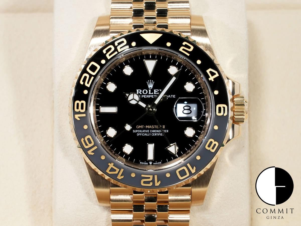 ロレックス GMTマスターII Ref.126718GRNR イエローゴールド ブラック文字盤 ジュビリーブレスレット 美品 jwvpfrkf