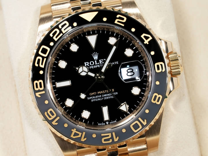 ロレックス GMTマスターII Ref.126718GRNR イエローゴールド ブラック文字盤 ジュビリーブレスレット 美品 jwvpfrkf