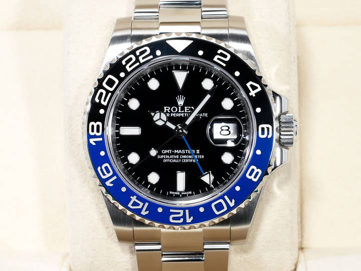 ロレックス GMTマスターII Ref.116710BLNR ステンレススチール ブラック文字盤 オイスターブレスレット 美品 k9ctv698