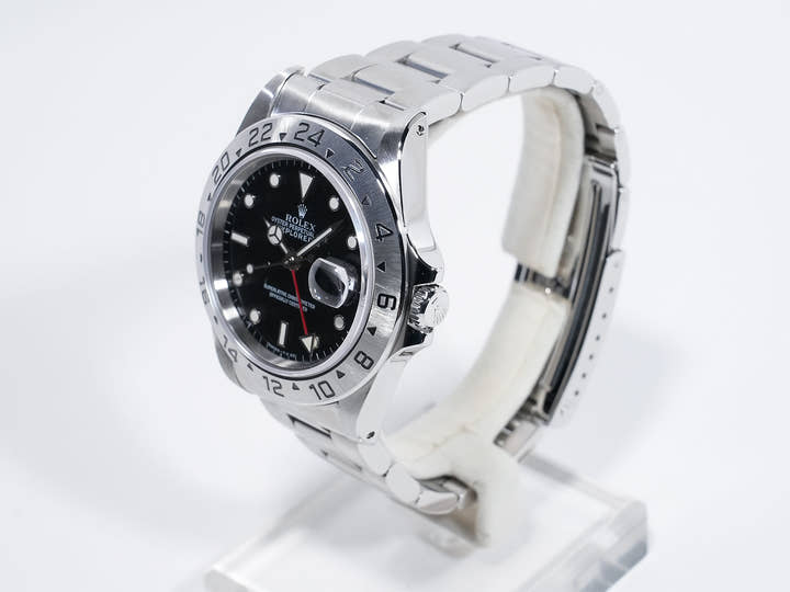 ロレックス エクスプローラーII Ref.16570 ステンレススチール ブラック文字盤 オイスターブレスレット 美中古 v2g9xf5d