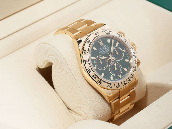 ロレックス デイトナ Ref.116508 イエローゴールド グリーン文字盤 美品 zrx822db