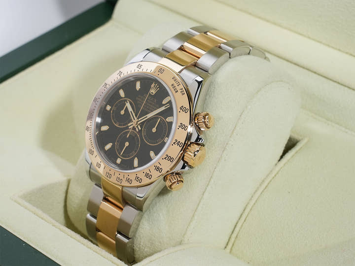 ロレックス デイトナ Ref.116523 ステンレススチール/イエローゴールド ブラック文字盤 美品 3w69pdic