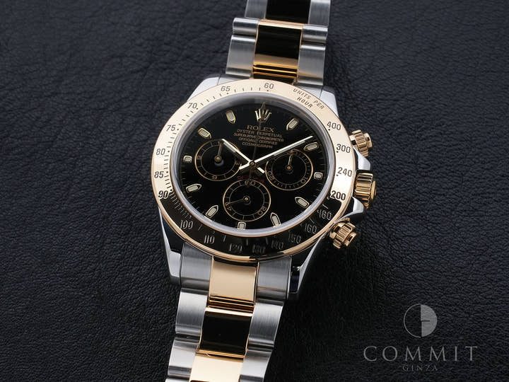 ロレックス デイトナ Ref.116523 ステンレススチール/イエローゴールド ブラック文字盤 美品 3w69pdic
