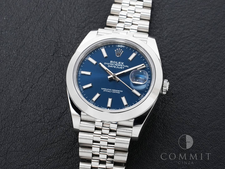 ロレックス デイトジャスト41 Ref.126300 ステンレススチール ブライトブルー文字盤 ジュビリーブレスレット 美中古 e9bv6wpi