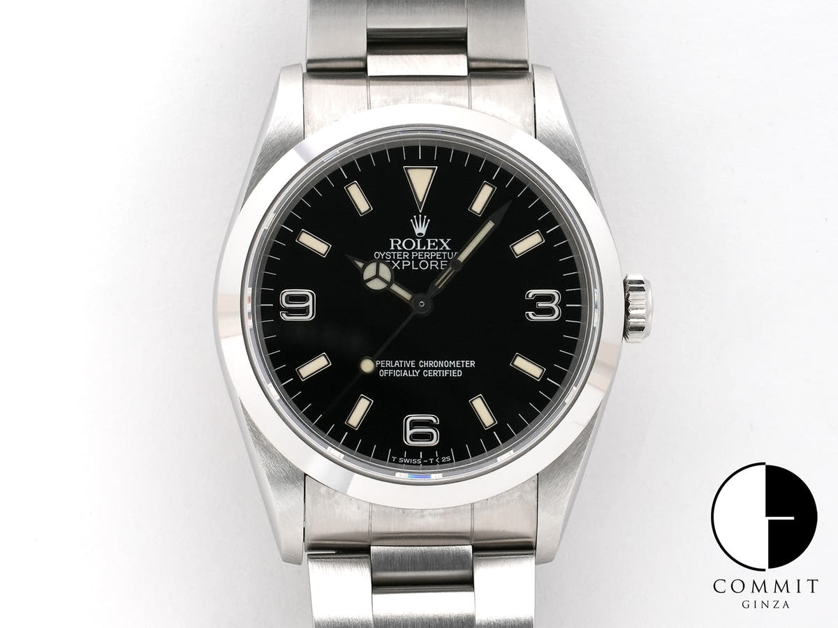 ロレックス エクスプローラーI Ref.14270 ステンレススチール ブラック文字盤 オイスターブレスレット 中古 dtapjfed
