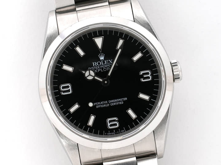 ロレックス エクスプローラーI Ref.14270 ステンレススチール ブラック文字盤 オイスターブレスレット 中古 q8ez2h47