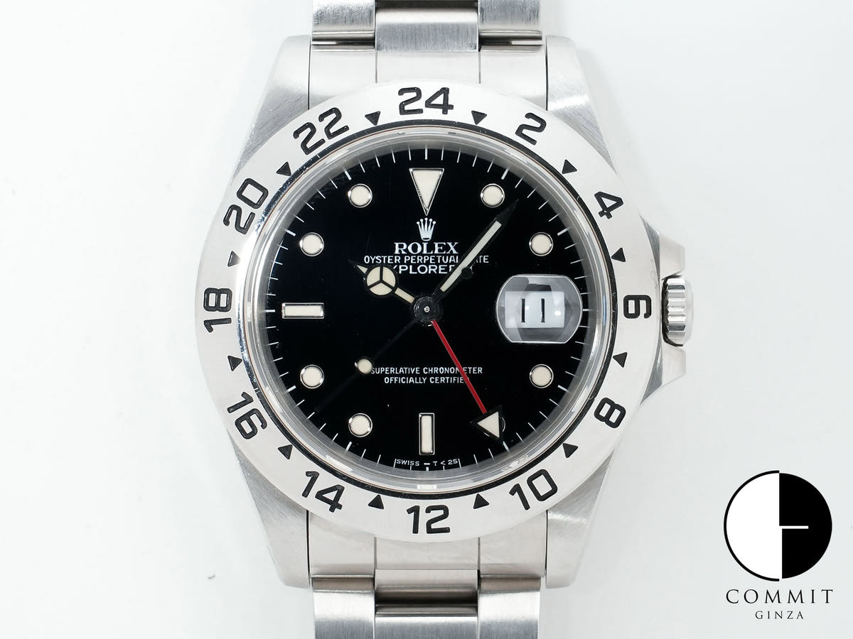 Pre-owned Rolex Explorer II Ref. 16570 Stainless Steel Black Dial Oyster Bracelet t6inbizn