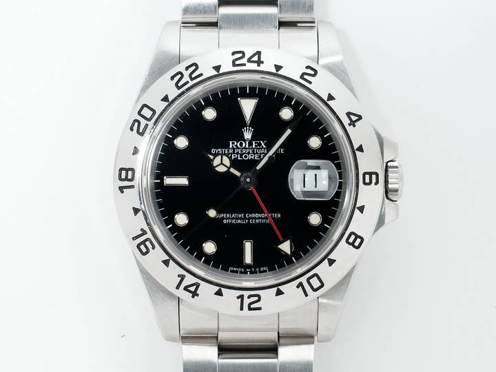 Pre-owned Rolex Explorer II Ref. 16570 Stainless Steel Black Dial Oyster Bracelet t6inbizn