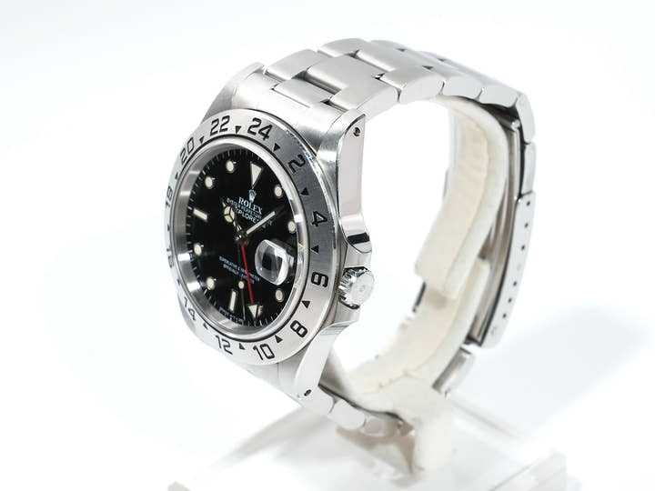 Pre-owned Rolex Explorer II Ref. 16570 Stainless Steel Black Dial Oyster Bracelet t6inbizn