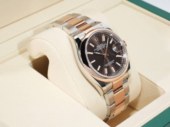 Rolex Datejust 36 Ref. 126201 Stainless Steel/Everose Gold Chocolate Dial Oyster Bracelet Unused mnhhtiir