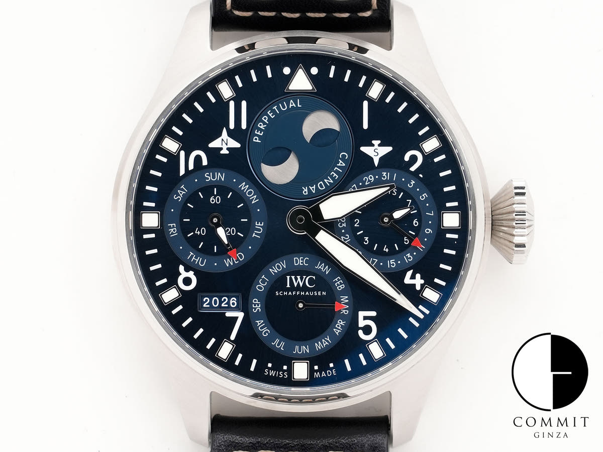 IWC Big Pilot's Watch Perpetual Calendar Ref. IW503605 Stainless Steel Blue Dial Excellent Condition o8rsojxm