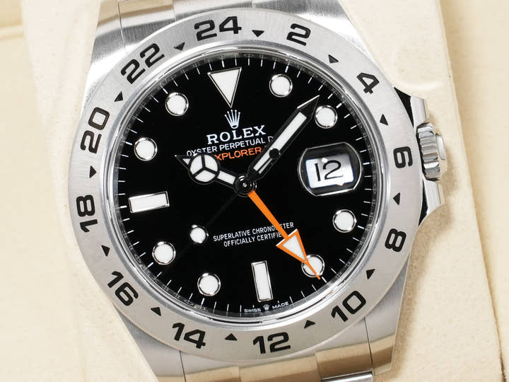 ロレックス エクスプローラーII Ref.226570 ステンレススチール ブラック文字盤 オイスターブレスレット 未使用 6uybdiqa