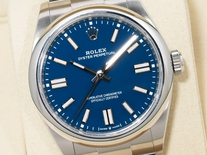 ロレックス オイスターパーペチュアル41 Ref.134300 ステンレススチール メッドブルー文字盤 未使用 sdz7amvn