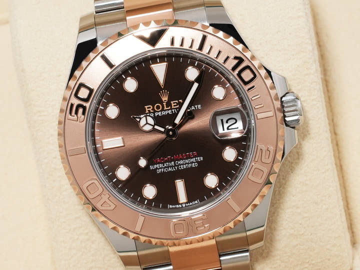 ロレックス ヨットマスター37 Ref.268621 ステンレススチール/エバーローズゴールド チョコレート文字盤 美品 s6hoy64x