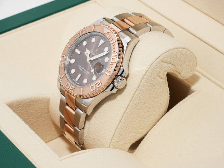 ロレックス ヨットマスター37 Ref.268621 ステンレススチール/エバーローズゴールド チョコレート文字盤 美品 s6hoy64x