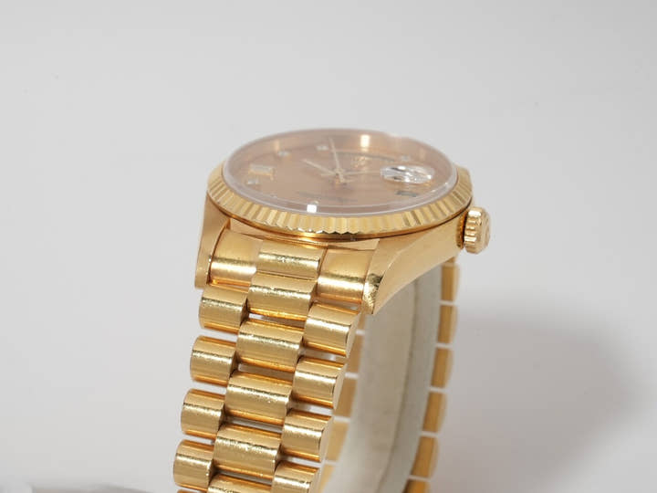 ロレックス デイデイト36 Ref.18238A イエローゴールド シャンパンx10Pダイヤ文字盤 中古 q9eppsns