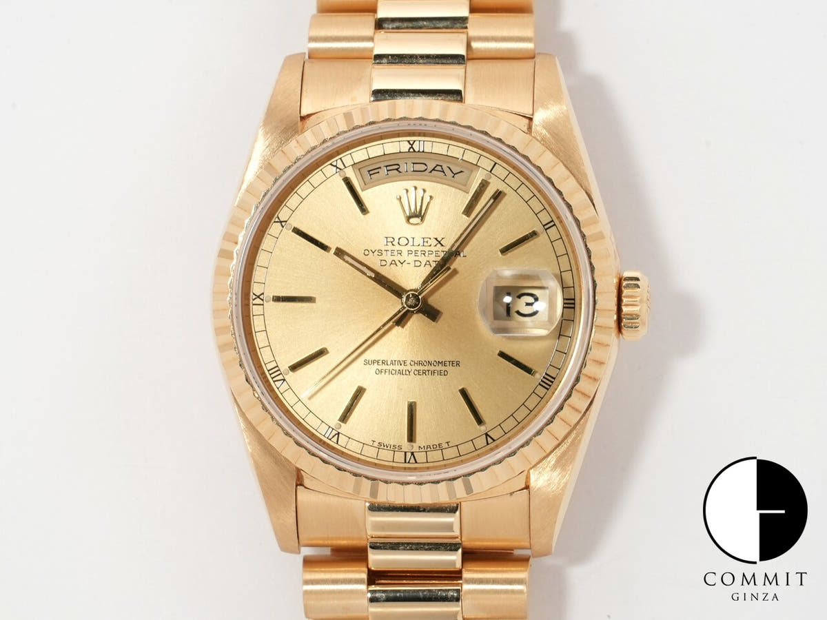 ロレックス デイデイト36 Ref.18238 イエローゴールド シャンパンゴールド文字盤 中古 joaosyad
