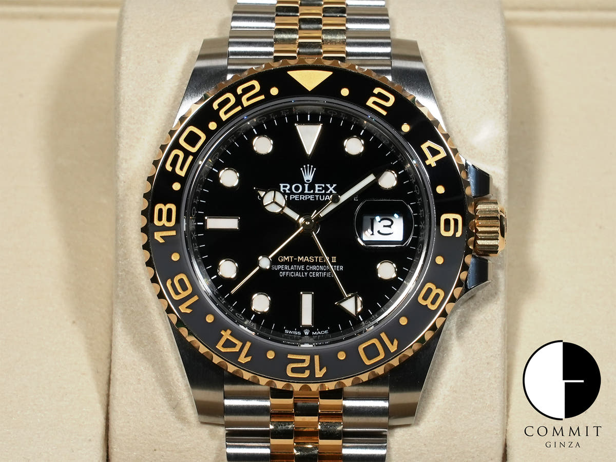 ロレックス GMTマスターII Ref.126713GRNR ステンレススチール/イエローゴールド ブラック文字盤 ジュビリーブレスレット 未使用 5tribsrz