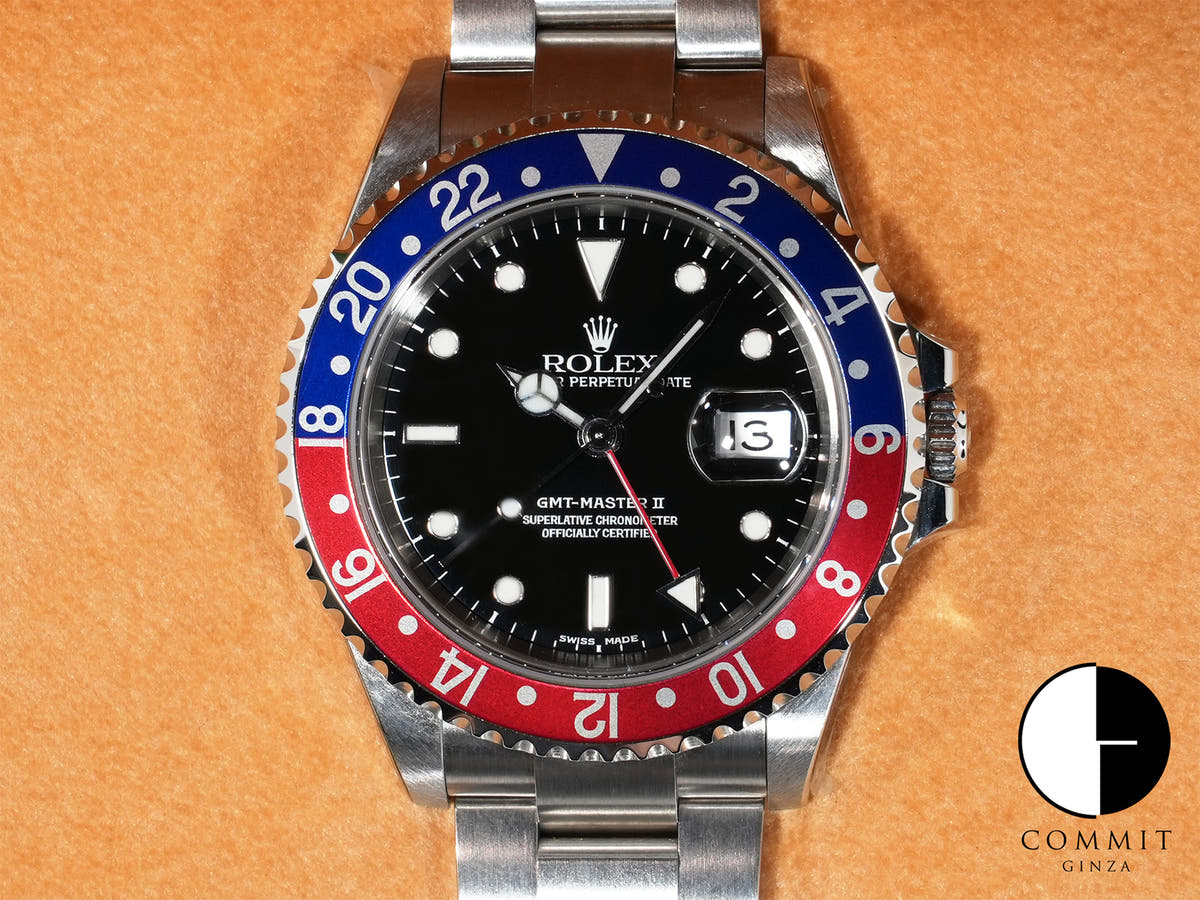 ロレックス GMTマスターII Ref.16710 ステンレススチール ブラック文字盤 オイスターブレスレット デッドストック zxa59r6p