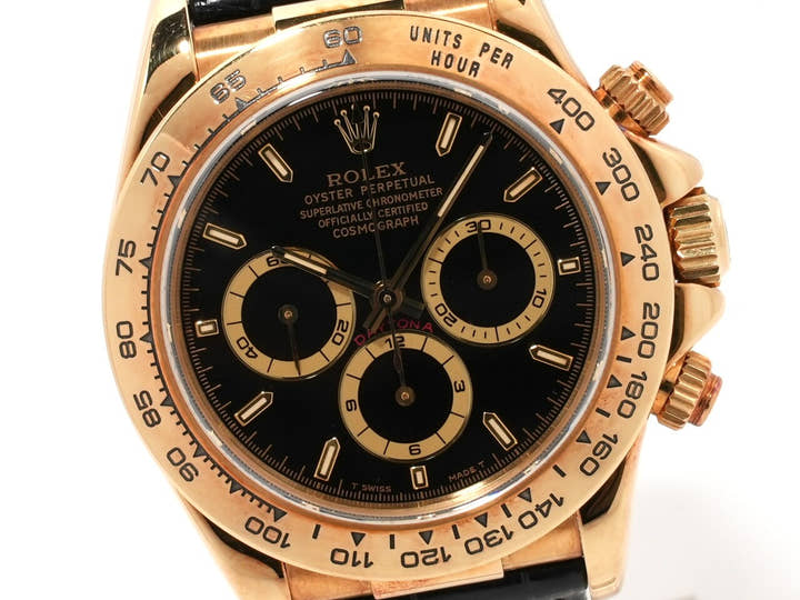 ロレックス デイトナ エルプリメロ Ref.16518 イエローゴールド ブラック文字盤 中古 55gwukq7