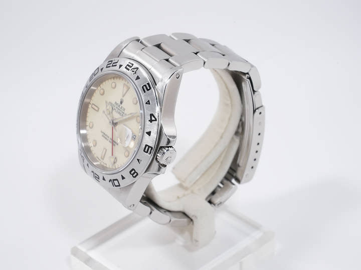 ロレックス エクスプローラーII Ref.16550 ステンレススチール アイボリー文字盤 オイスターブレスレット 中古 7df6agge