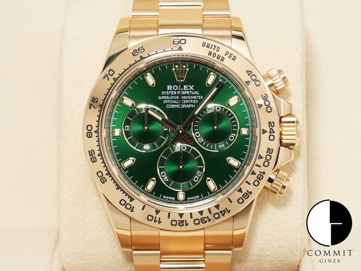 ロレックス デイトナ Ref.116508 イエローゴールド グリーン文字盤 美中古 x52oqq9s