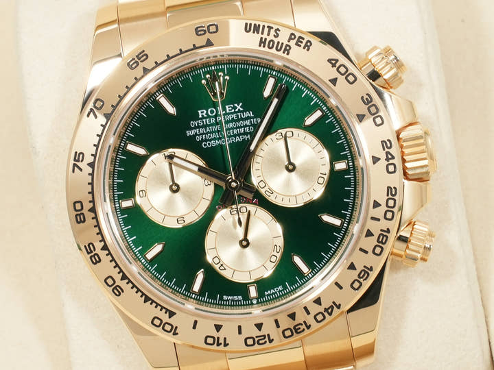 ロレックス デイトナ Ref.126508 イエローゴールド グリーン文字盤 未使用 98fubyaa