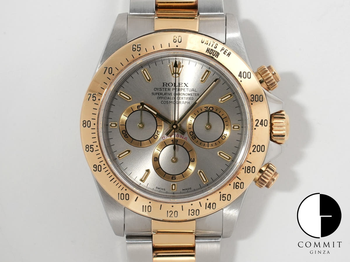 ロレックス デイトナ エルプリメロ Ref.16523 ステンレススチール/イエローゴールド グレー文字盤 中古 23mo5ziy