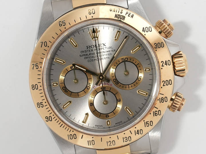 ロレックス デイトナ エルプリメロ Ref.16523 ステンレススチール/イエローゴールド グレー文字盤 中古 23mo5ziy