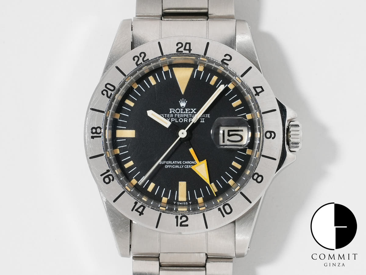 ロレックス エクスプローラーII Ref.1655 ステンレススチール ブラック文字盤 オイスターブレスレット 中古 vxqr6ybc