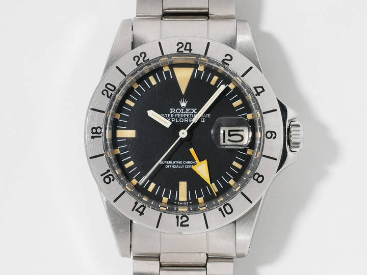 ロレックス エクスプローラーII Ref.1655 ステンレススチール ブラック文字盤 オイスターブレスレット 中古 vxqr6ybc