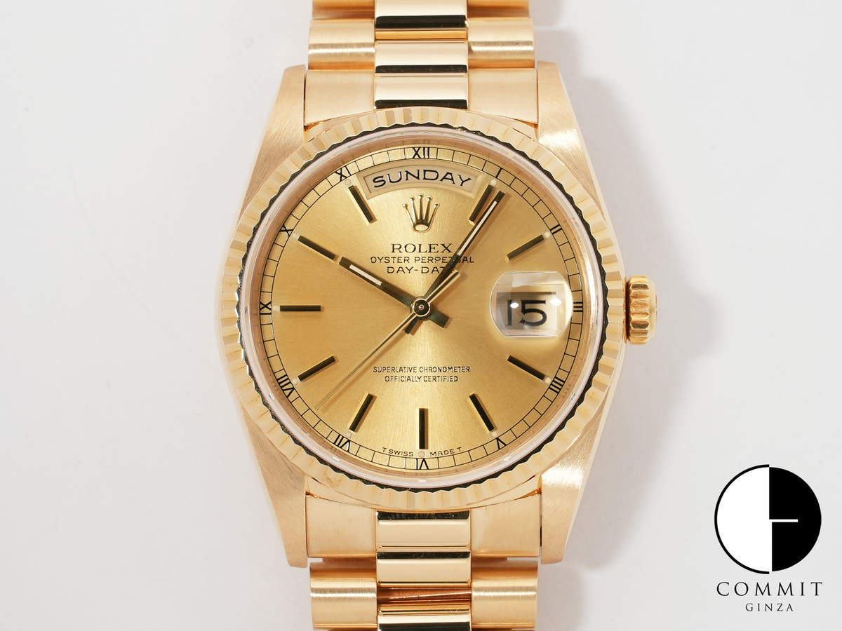 ロレックス デイデイト36 Ref.18238 イエローゴールド シャンパンゴールド文字盤 美中古 vvsx4o75