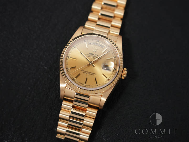 ロレックス デイデイト36 Ref.18238 イエローゴールド シャンパンゴールド文字盤 美中古 vvsx4o75