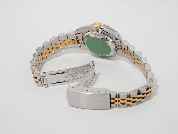 ロレックス デイトジャスト TIFFANY&CO. Ref.69173 ステンレススチール/イエローゴールド ブラックピラミッドローマン文字盤 ジュビリーブレスレット 中古 eou9xf7h