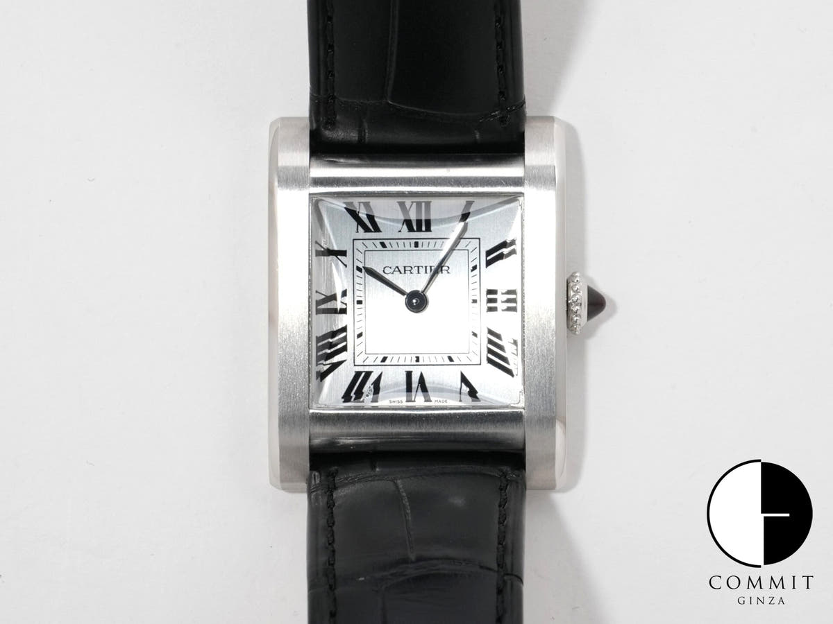 カルティエ タンク ノルマル Ref.WGTA0109 プラチナ シルバー文字盤 美品 5d7xohq9