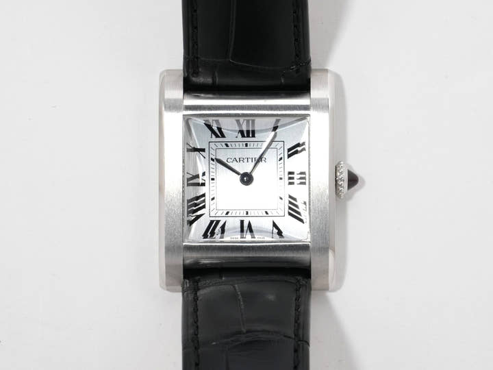 カルティエ タンク ノルマル Ref.WGTA0109 プラチナ シルバー文字盤 美品 5d7xohq9