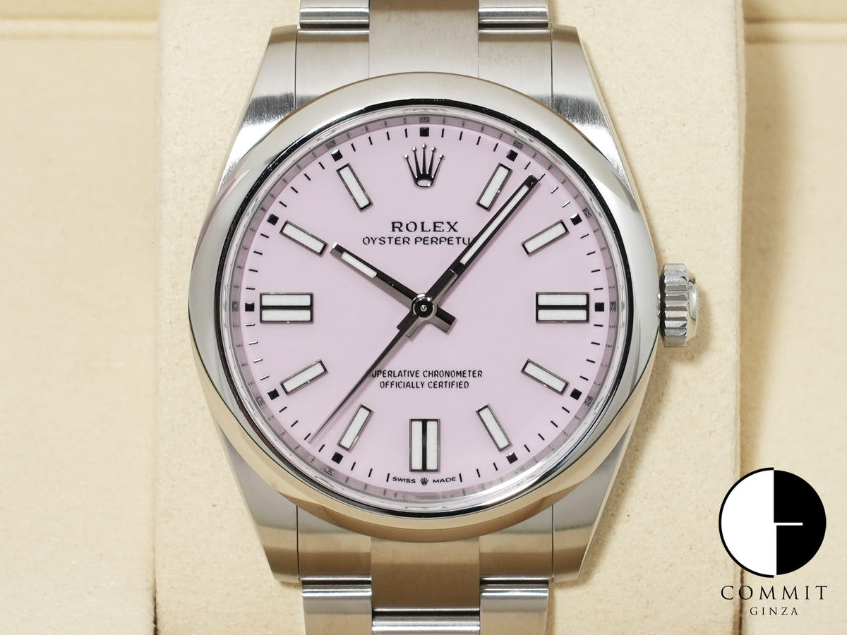ロレックス オイスターパーペチュアル41 Ref.134300 ステンレススチール キャンディピンク文字盤 未使用 qcszynqt