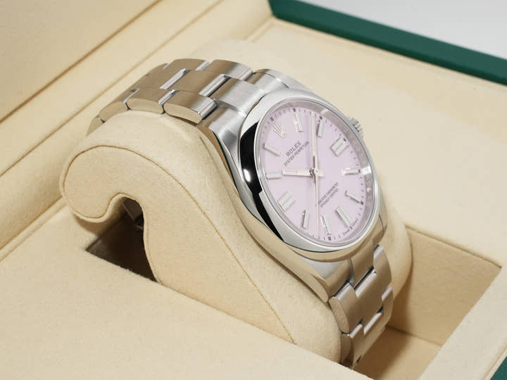 ロレックス オイスターパーペチュアル41 Ref.134300 ステンレススチール キャンディピンク文字盤 未使用 qcszynqt