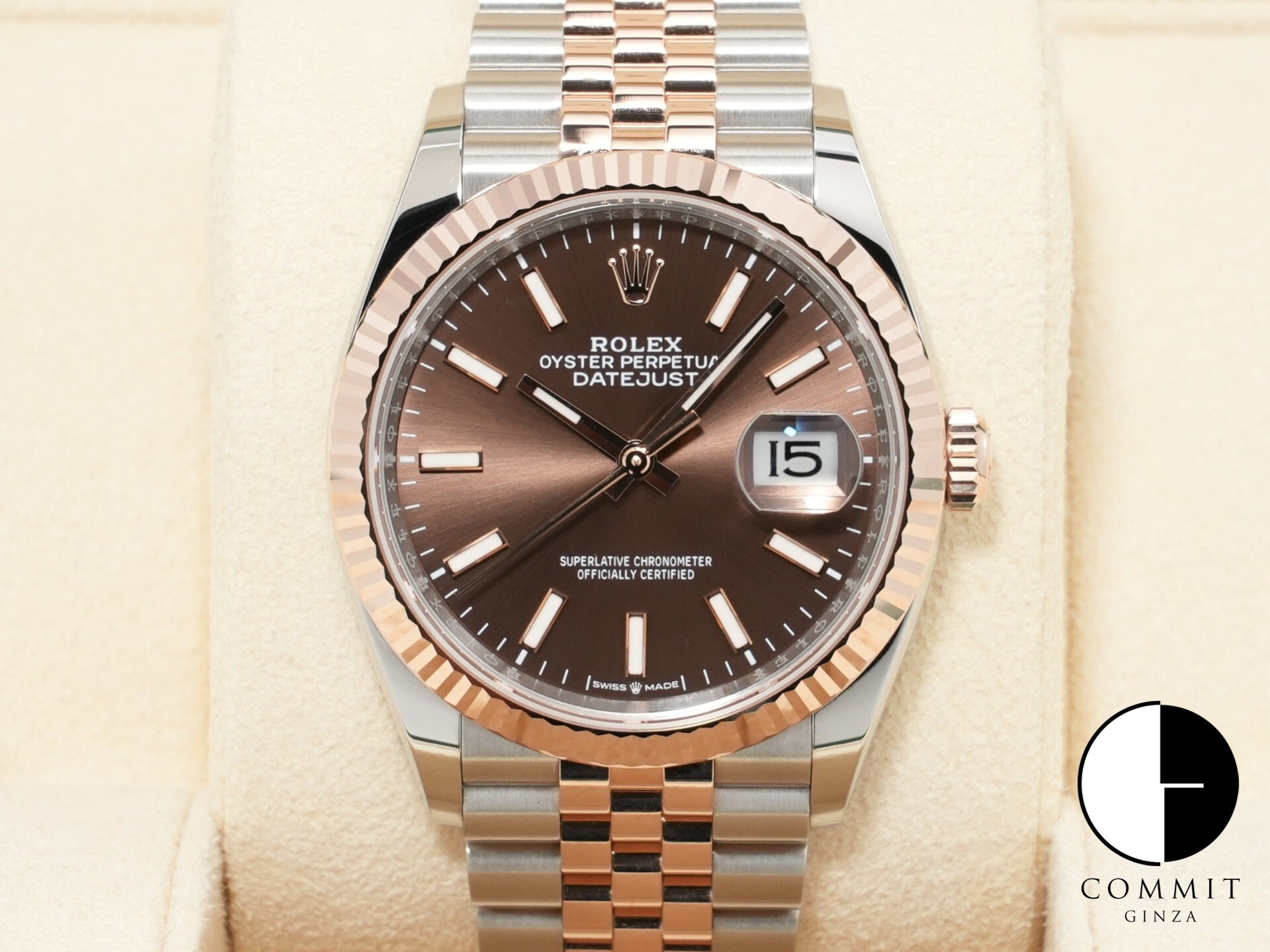 ロレックス デイトジャスト36 Ref.126231 ステンレススチール/エバーローズゴールド チョコレート文字盤 ジュビリーブレスレット 美品 5jg5n3vs