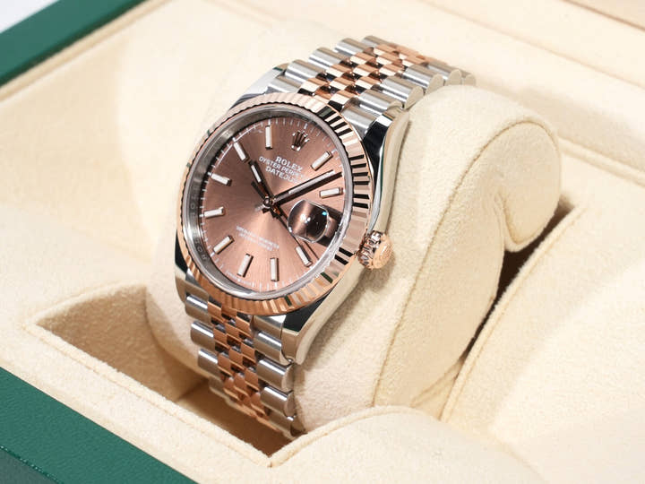 ロレックス デイトジャスト36 Ref.126231 ステンレススチール/エバーローズゴールド チョコレート文字盤 ジュビリーブレスレット 美品 5jg5n3vs