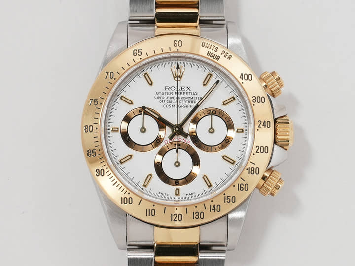 Rolex Daytona El Primero Ref. 16523 Stainless Steel/Yellow Gold White Dial Used mp5a6xxp