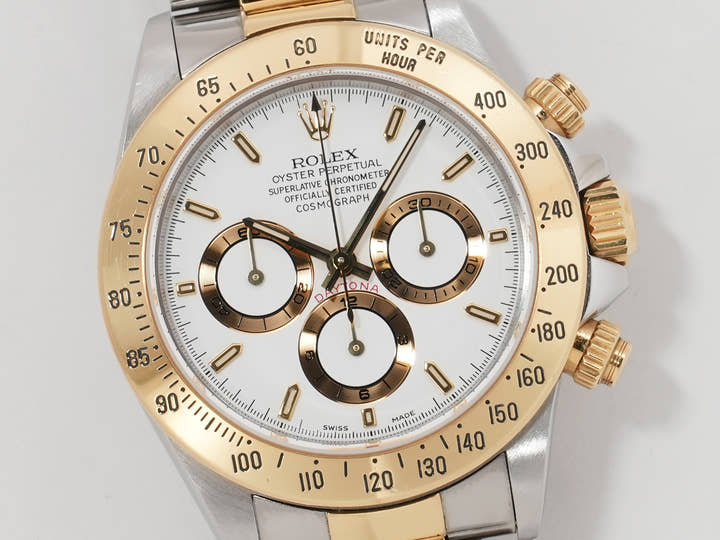 Rolex Daytona El Primero Ref. 16523 Stainless Steel/Yellow Gold White Dial Used mp5a6xxp
