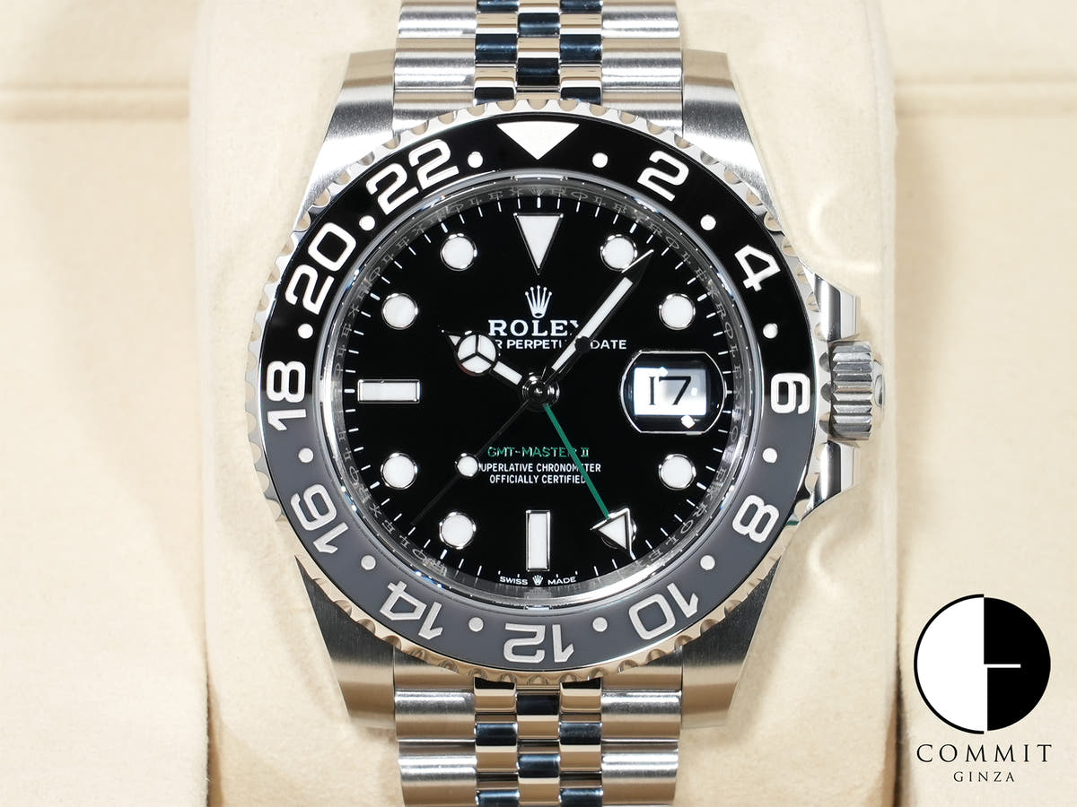 ロレックス GMTマスターII Ref.126710GRNR ステンレススチール ブラック文字盤 ジュビリーブレスレット 未使用 akeuzm2o