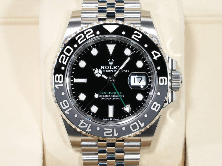 ロレックス GMTマスターII Ref.126710GRNR ステンレススチール ブラック文字盤 ジュビリーブレスレット 未使用 akeuzm2o