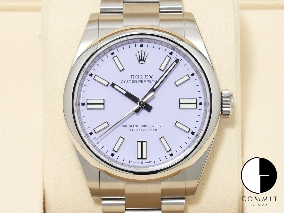 ロレックス オイスターパーペチュアル41 Ref.134300 ステンレススチール ラベンダー文字盤 未使用 9c6keerf