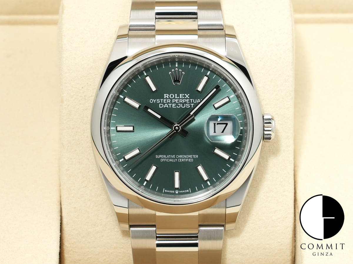 ロレックス デイトジャスト36 Ref.126200 ステンレススチール ミントグリーン文字盤 オイスターブレスレット 未使用 qs9a2jo2