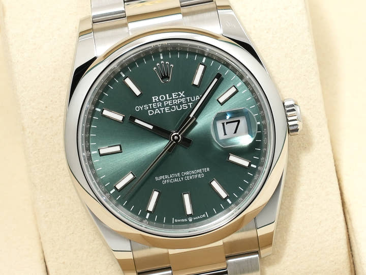 ロレックス デイトジャスト36 Ref.126200 ステンレススチール ミントグリーン文字盤 オイスターブレスレット 未使用 qs9a2jo2