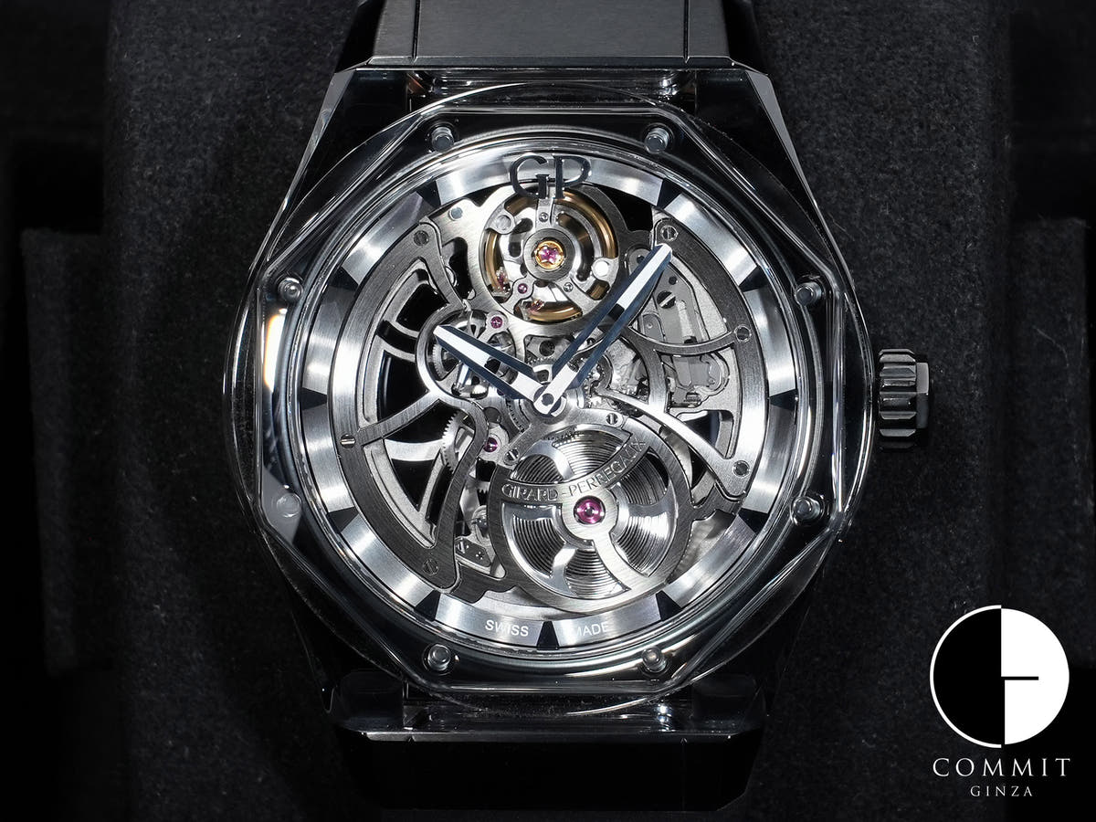 ジラールペルゴ ロレアート アブソルート ライト & シェード Ref.81071-43-2022-1CX サファイア & チタン スケルトン文字盤 美品 285qxvjm