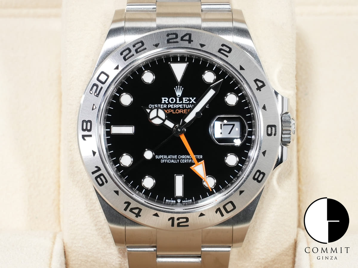 ロレックス エクスプローラーII Ref.226570 ステンレススチール ブラック文字盤 オイスターブレスレット 美品 fav53q2n